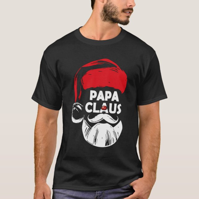 T-shirt Papa Claus Chemise Noël Pyjama Famille Corresponda (Devant)