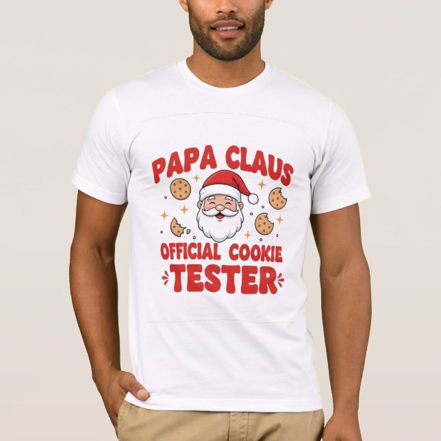 T-shirt Papa Claus – Official Cookie Tester | Funny Christ (Devant)