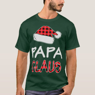 T-shirt Papa Claus Red Buffalo Plaid Santa Hat Corresponda