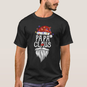 T-shirt Papa Claus Santa Hat Feux de Noël Best Papa Ev