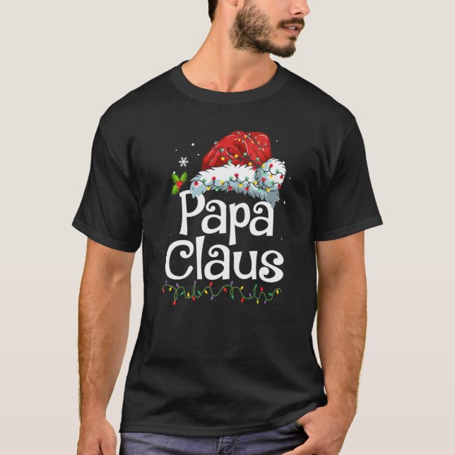 T-shirt Papa Claus Santa Hat Noël Pyjama Famille Match (Devant)