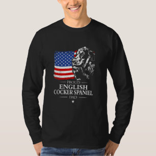 T-shirt Papa Cocker Spaniel Anglais Fier Drapeau Américain