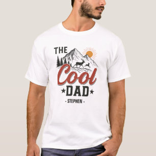 T-shirt Papa Cool - Rustic Mountain et Deer Design