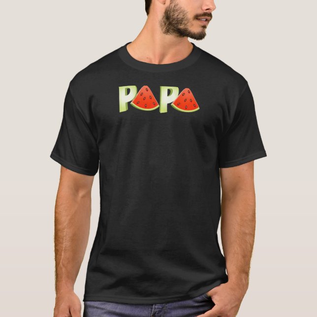 T-shirt Papa Cool Watermelon Funny Daddy Fruit Eater Melon (Devant)