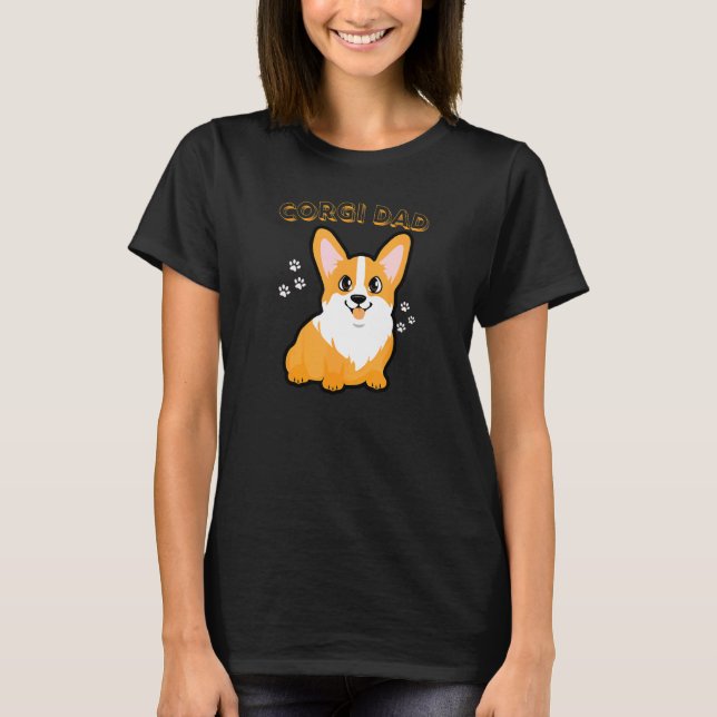 T-shirt Papa Corgi  Chien Corgi Et Chiot (Devant)