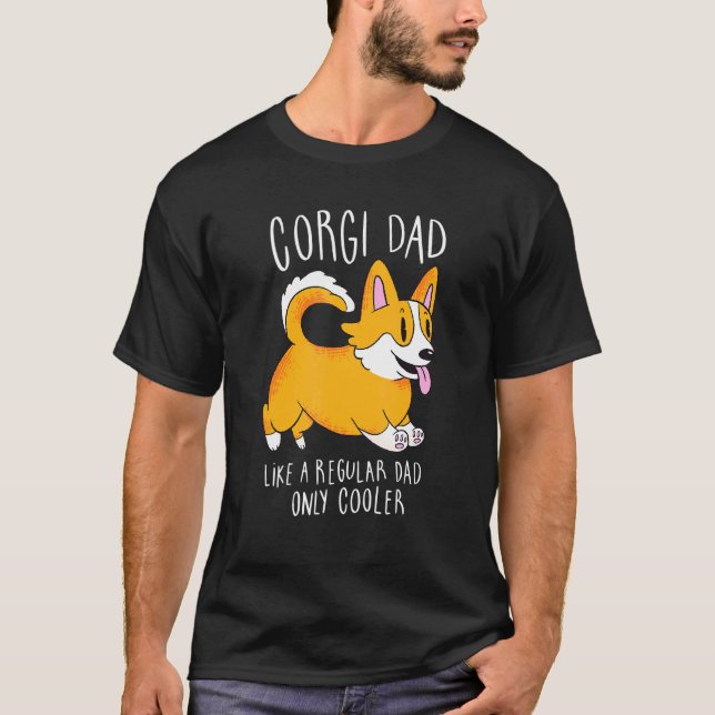 T-shirt Papa Corgi Chiot Mignon (Devant)