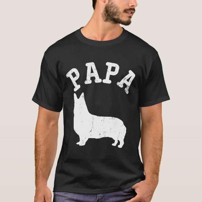 T-shirt Papa Corgi pour papa (Devant)
