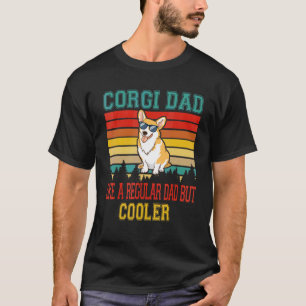 T-shirt Papa Corgi Rétro Vintage Seul Chien Plus Cool Fête