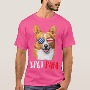 T-shirt Papa Corgi Weenie Papa Chien Amoureux de Corgi