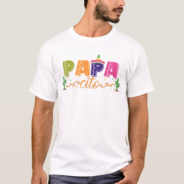 T-shirt Papa Correspondant 1er anniversaire Fiesta Party,  (Devant)