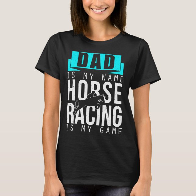 T-shirt Papa Course de chevaux est mon jeu Hippodrome Chev (Devant)