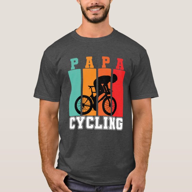 T-shirt Papa Cycling Papa Vélo Cool Lover Vélo (Devant)