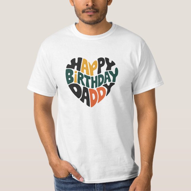 T-shirt papa d'anniversaire heureux (Devant)