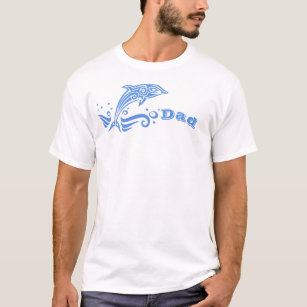 T-shirt Papa dauphin bleu