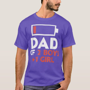 T-shirt Papa de 2 Garçons & 1 Fille Père de deux Fils Un D