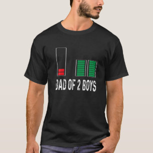 T-shirt Papa De 2 Garçons Batterie basse Pour Père Fête Gi