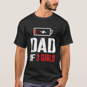 T-shirt Papa De 3 Filles Filles Filles Filles Puissance Ép