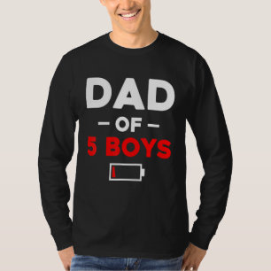T-shirt Papa De 5 Garçons Batterie Faible