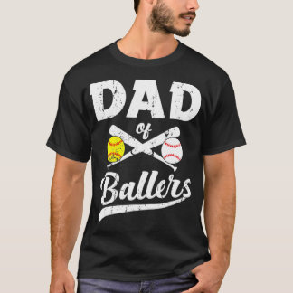 T-shirt Papa de Ballers Baseball et de softball joueur Pèr
