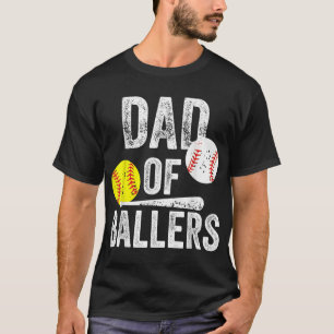 T-shirt Papa de Ballers Drôle Papa de Baseball et de Softb