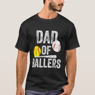 T-shirt Papa de Ballers Drôle Papa de Baseball et de Softb