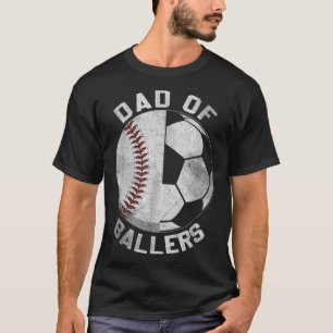 T-shirt Papa De Ballers Football De Baseball Joueur De Bal
