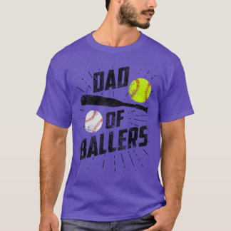 T-shirt Papa de Ballers Jeu de baseball drôle de softball