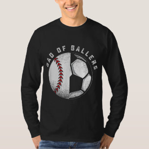 T-shirt Papa de Ballers Père Son Football Joueur de baseba
