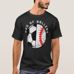 T-shirt Papa De Ballers Soccer Baseball Papa