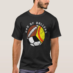 T-shirt Papa De Ballers Softball Football Football Papa