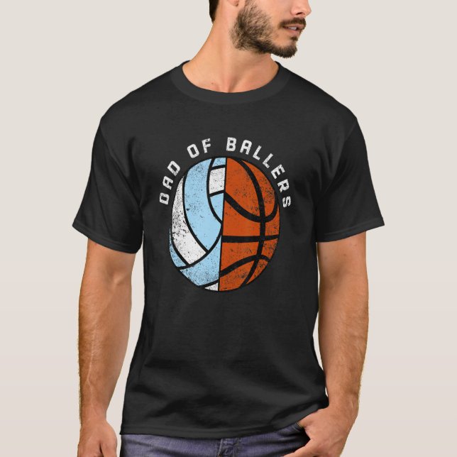T-shirt Papa De Ballon Basket Basket Volley Papa (Devant)