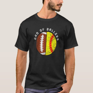 T-shirt Papa De Ballon Football Softball Papa