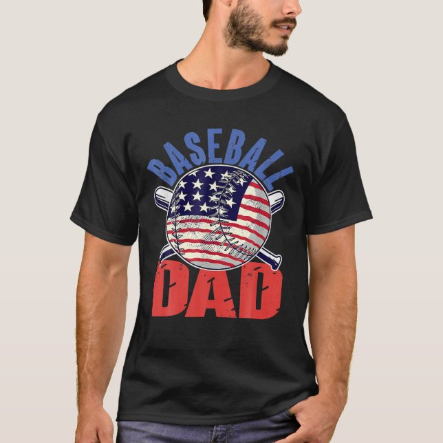 T-shirt Papa de baseball (Devant)