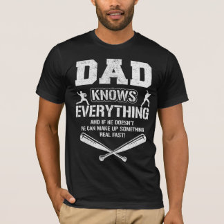T-shirt Papa De Baseball Connaît Tout Fête des pères Vinta
