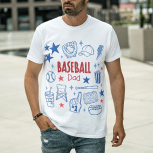 T-shirt Papa de baseball Icônes rétro de jour de match de 