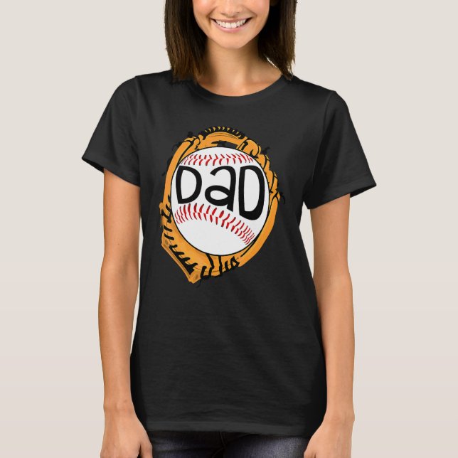 T-shirt Papa De Baseball Pour De Baseball Softball Maman D (Devant)