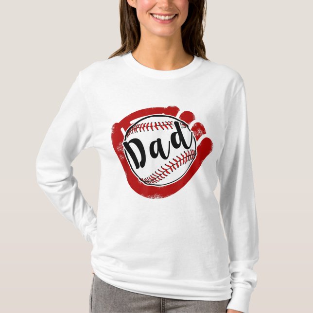T-shirt Papa de baseball pour la mère de softball (Devant)