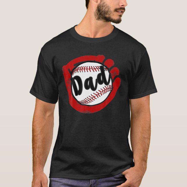 T-shirt Papa De Baseball Softball Maman (Devant)