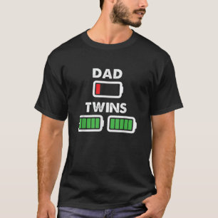 T-shirt Papa de Batterie Twins Courir bas mais pas les jum