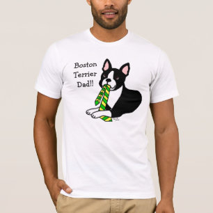 T-shirt Papa de Boston Terrier avec la cravate 1