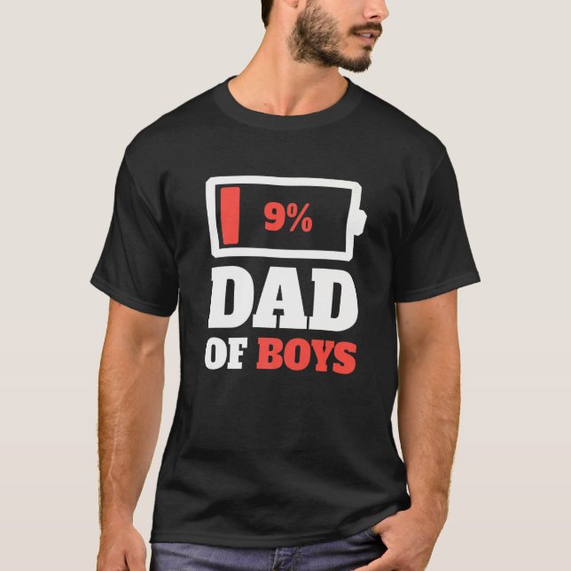 T-shirt Papa de Boys Père Father Low Battery Energy Fa (Devant)
