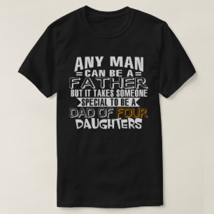 T-shirt Papa de cadeau de quatre filles