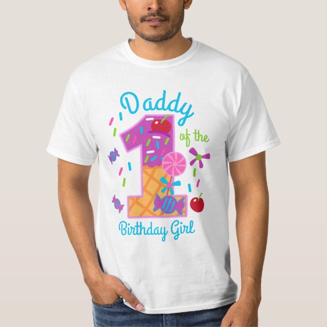 T-shirt Papa de Candyland de la première lollipop d'annive (Devant)