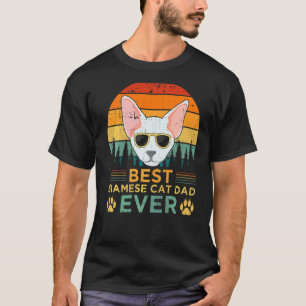 T-shirt Papa de chat siamois de style rétro pour homme '