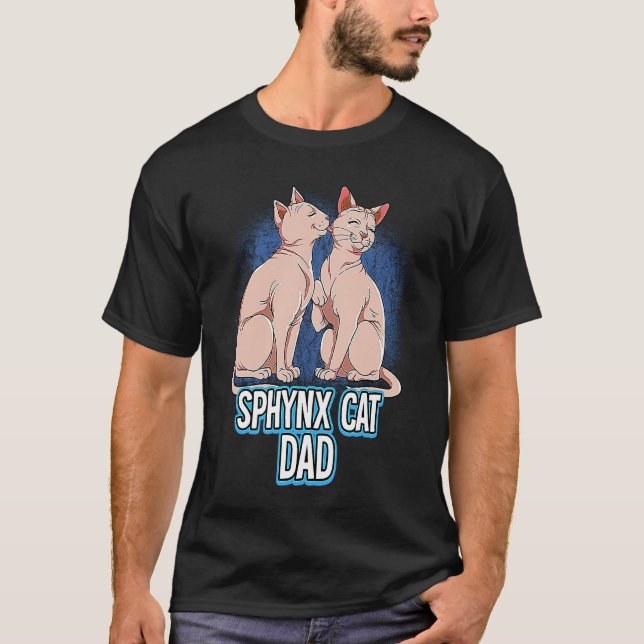 T-shirt Papa de chat Sphynx (Devant)