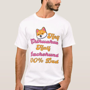 T-shirt Papa de Chiweenie Moitié Chihuahua Dachshund Cadea