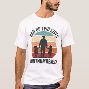 T-shirt Papa de deux filles surpassé en nombre Chemise de