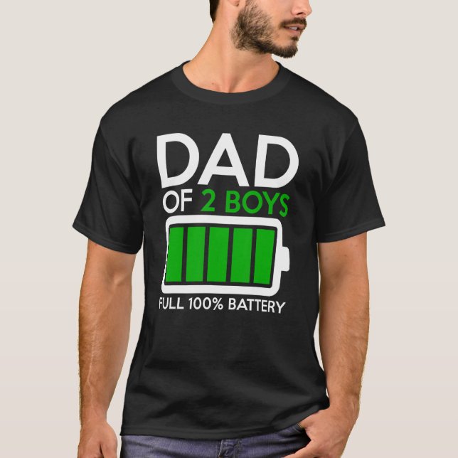 T-shirt Papa De Deux Garçons Batterie Complète Hommes Papa (Devant)