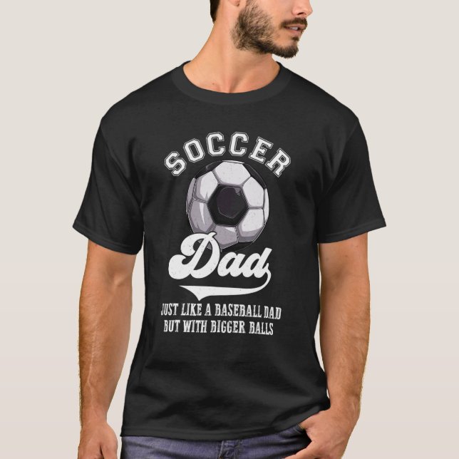 T-shirt Papa De Football Comme Papa De Baseball Avec De Pl (Devant)