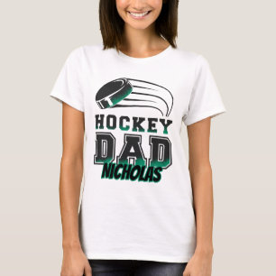 T-shirt Papa de hockey Nicholas avec palet pour hommes